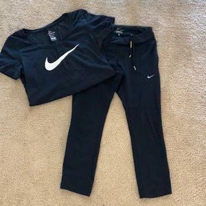 Nike T-shirt w/ Nike Capri leggings